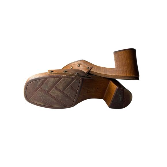 White Mountain Womens 90s Y2K Jem Block Heel Mules Slip On Sandals Leather - Picture 6 of 11